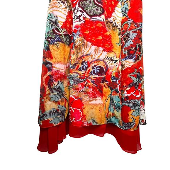 FLORYDAY Maxi Dress Cap Sleeve Floral Abstract Print in Multicolor Women's Large - Picture 5 of 11